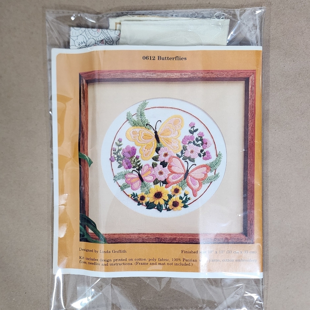 Vintage Embroidery Kit Butterflies